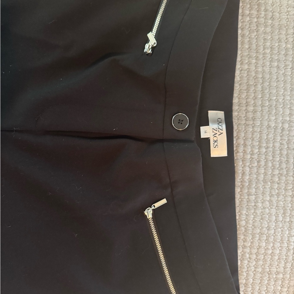 Chic Black Pants with Gold Zipper